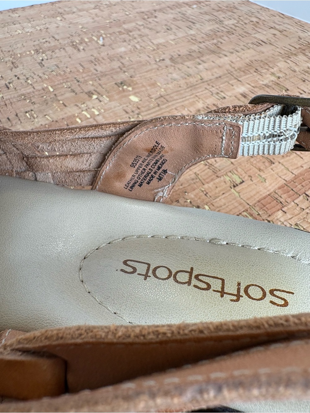 Softspots Woven Slingback Mules in Tan - Picture 8 of 9